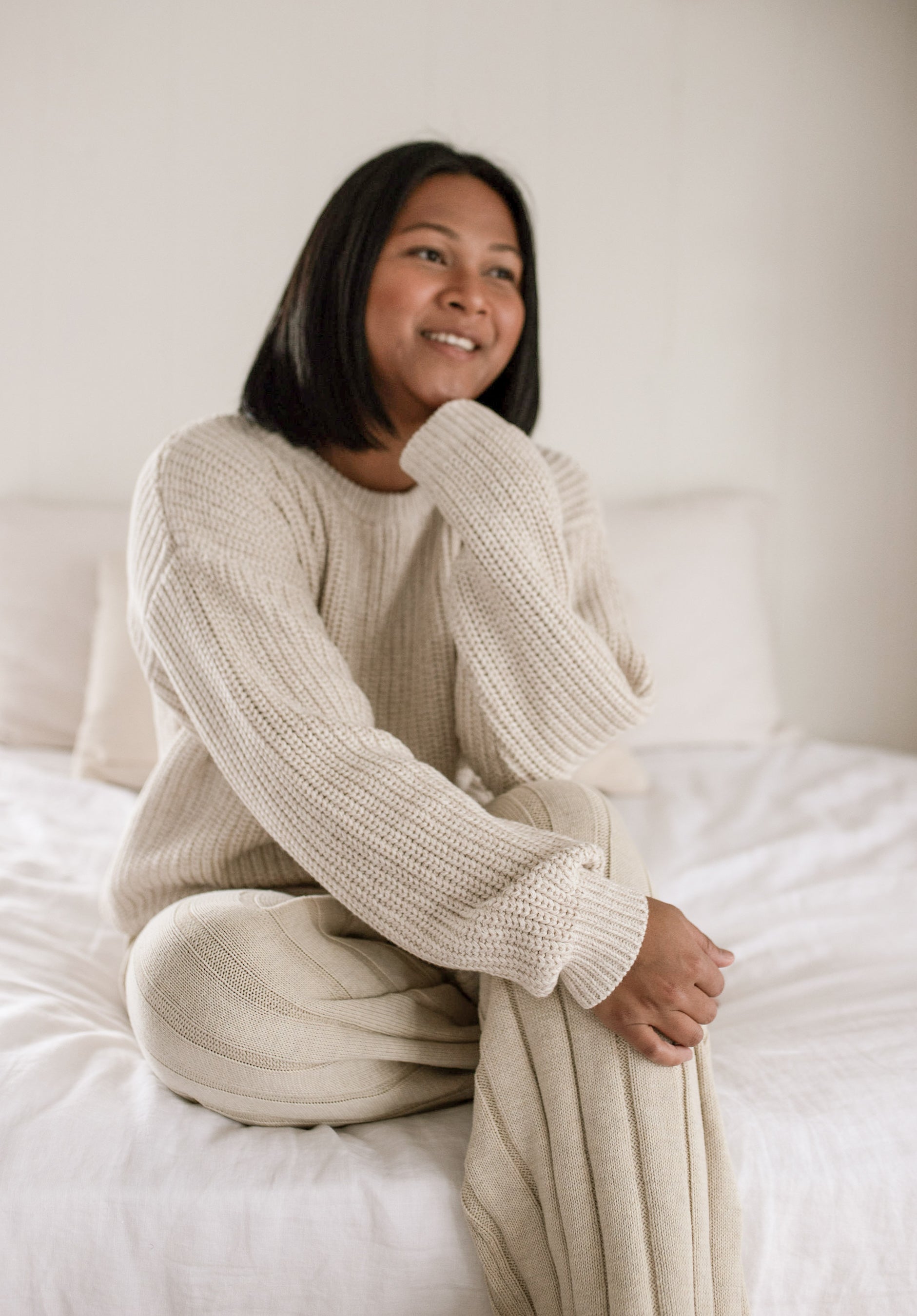 Women's Oatmeal Chunky Knit Sweater – Oat Co