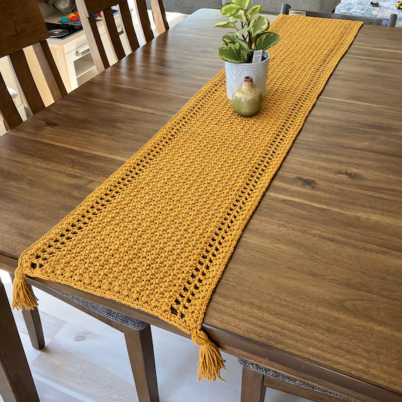 Crochet Table Runner & Placemat Pattern: Modern Boho or Farmhouse Dining Set (PDF Pattern) - Etsy