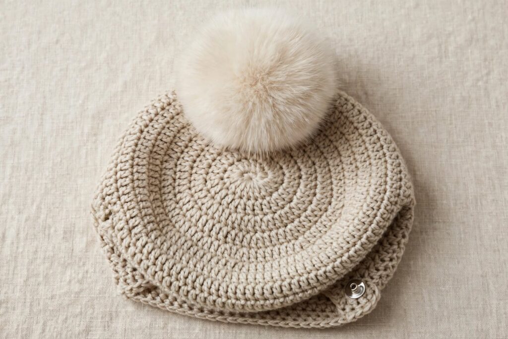 Boutique crochet beanie oatmeal merino worsted dense half double crochet no holes smooth dome crown folded ribbed brim looks expensive $120